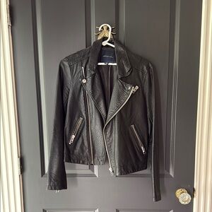 Women's Faux Black Leather Jacket